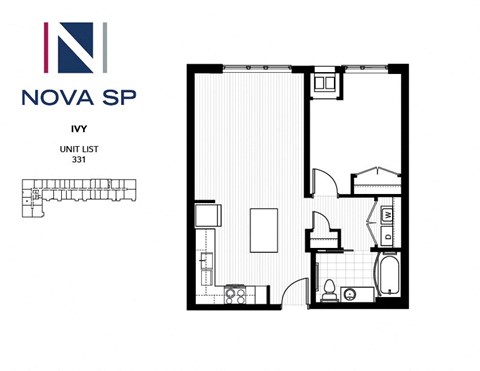 floor plan of 55 north luxury apartments to rent in the north end of boston